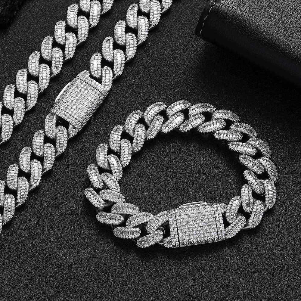 15mm Iced Out Cuban Chain Necklace T-Cut Zircon - CaratixJewelry